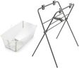 Stokke Flexi Bath (Beige sable) + Support nouveau-né + Support Flexi Bath - Idéal pour Nouveau-né et Bébé Jusqu’à 48 mois - Pliable, durable et facile à ranger