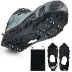 Ice Cleats Snow Traction Cleats Ice Grippers Winter Shoes Grippers 24 Studs Snow Cleats Crampon for Walking on Snow and Ice Cleats Non-Slip Overshoe Rubber Anti Slip Crampons Slip-on Stretch Footwear