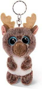 NICI 46615 GLUBSCHIS Cuddly Soft Toy Reindeer Cocoa-Fee, with Keyring, Sweet keeholder, 9cm, Brown