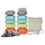 Close Parent - Premium Bamboo Nappy Set in Pastels - Comprehensive Bundle with Boosters, Biodegradable Liners, and Tote Bag - Newborn to Toddler Fit