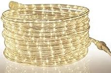 Tupkee LED Rope Light Warm-White - 24 Feet (7.3 m), for Indoor and Outdoor use - 10MM Diameter - 144 LED Long Life Bulbs Decorative Rope Tube Lights