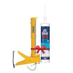 Pidilite Feviseal WEATHERPROOF PRO WHITE 280 ML& Mistreeji Low Duty Gun Combo