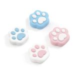 GeekShare Cat Paw Shape Thumb Grip Caps,Soft Silicone Joystick Cover Compatible with Switch/OLED/Switch Lite,4PCS (Pink & Blue)