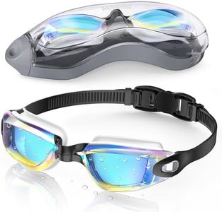 Aegend Swim Goggles, Swimming Goggles No Leaking Full Protection Adult Men Women Youth, White-orange