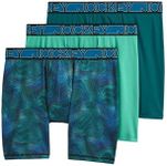 Jockey Men's Underwear Active Microfiber 9" Long Leg Boxer Brief - 3 Pack, Teal Breeze/Jagged Cool Ombre/Deep Lagoon, X-Large