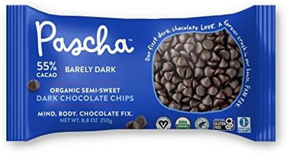 Pascha Organic 55% Cacao Semi-Sweet Dark Chocolate Chips - Bulk Baking Chips - Mild, Smooth Vegan Baking Chocolate - Allergen-Free & Plant-Based - Rainforest Alliance Certified, (Pack of 6)