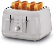 Kenwood Dawn Toaster, 4 Slot Toaster, Reheat, 5 Browning Settings, Defrost and Cancel Functions, Pull Crumb Tray, TFP09.​000CR, 1800W, Oatmeal Cream