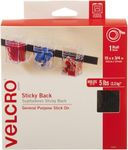 VELCRO Brand Sticky Back | Hook and Loop Fasteners | Keep Things Organized and Connected | 15ft x 3/4in | Tape, Black