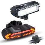 ONVIAN 2000 Lumen Bike Headlight Rechargeable Bike Light Front and Rear Set for Night Riding, Waterproof Bicycle Headlight BikeTurn Signals Light and Bike Alarm, Adult Kids Mountain Road Cycling Dirt