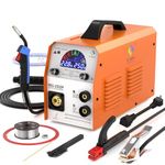 HITBOX MIG Aluminium Welder, 250A 110/220V MultiProcess Synergic MIG Welder, 5 in 1 Gas/Gas Mix/Gasless/Stick/Lift Tig IGBT Inverter Welders, Flux Core Welder with Large Color Screen(MIG250DP)