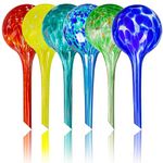 Plant Watering Globes Set of 6 - Small Multicolored Automatic Plant Watering Devices Glass Bulbs - Plant Waterer for Indoor & Outdoor - 5 Day Irrigation - 100 ml