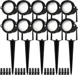 EAGLOD 5W Low Voltage LED Landscape Lights with Connectors,12V~24V Outdoor Spotlight 5000K Daylight Waterproof for Yard Landscape Lighting,Tree Flag Spotlights,Garden Path Lights with Spike (10Pack)