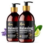 Missy Premium Relaxing Massage Oil Twin Pack (500ml Total) - Indulgent Calming Formula, Featuring Lavender, Chamomile, Ylang Ylang & Bergamot, Fortified with Vitamin E, Grapeseed Oil Base, 2 x 250ml