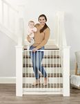 Regalo 2-in-1 Extra Tall Easy Swing Stairway and Hallway Walk Through Baby Gate, White