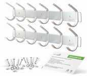 Homephix Heavy Duty Coat Hooks for Wall Mounted | Stainless Steel Hanger Rack Holder for Clothes, Hats, Robs, Towels (Silver-Pack of 2)