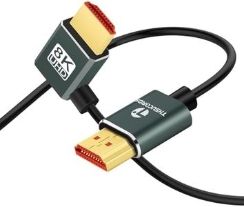Thsucords Ultra Thin 8K HDMI 2.1 90 Degree Left Angle Cable 1M, Flexible Slim High Speed Cord Support 4K@120Hz 8K@60Hz Compatible with Roku TV/HDTV/PS5/Blu-ray