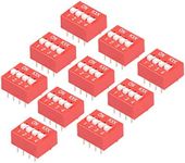 uxcell 10 Pcs Pink DIP Switch 1 2 3 4 Positions 2.54mm Pitch for Circuit Breadboards PCB