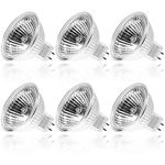 WeshLMPO GU5.3 Halogen Light Bulbs 2 Pin, Durable High Output MR16 50W Halogen Bulb 12V, Dimmable Spot Light Bulbs for Spotlights Ceiling Lights Bulbs, Warm White, 2700K(6 Pack)