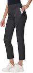 MIVEI Women's Stretch Golf Pant - 7/8 Ankle Work Travel Teacher Casual Business Sweatpants with Belt Loops Nylon Fabric UPF50