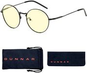 Gunnar Optiks Amber Lens Round Blue Light Blocking, Black, Adult