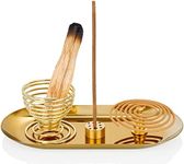 ZenBless 5 in 1 Incense Holder, Palo Santo Holder, Sage Holder, Incense Burner for Incense Sticks/Coil Incense/Incense Cones, 5.5 inches Oval Ash Catcher for Meditation Yoga Room