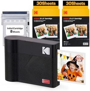 KODAK Mini 3 ERA 4PASS Portable Photo Printer (Black, Printer + Initial 8 Sheets + 60 Sheets)
