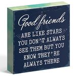 Barnyard Designs ‘Good Friends are like Stars’ Box Wall Art Sign, Primitive Country Farmhouse Home Decor Sign With Sayings, 15 x 15cm