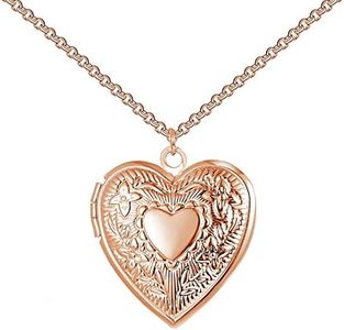 Philip Jones Rose Gold Plated Heart Locket, Rose Gold Plated