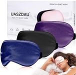 Sleep Mask Silk Eye Mask for Sleeping, Super Soft Blackout Eye Mask for Women Men, Side Sleeper Eye Covers for Sleeping with Adjustable Straps, Travel Eye Mask, 3 Pack