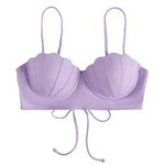 Bikini Bra for Women Strappy Seashell Bikini Top Swim Tops Push Up Bathing Suit Tops For Women With Underwire Swimsuit Tops Swimming Costume Women Purple