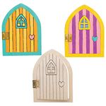 Baker Ross AT535 Wooden Fairy Doors, Ideal for Kids Arts and Craft Project, Educational Toys, Gifts, Keepsakes and More (4 Pack) , Small