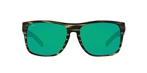 Costa Del Mar Men's Spearo Xl Square Sunglasses, Matte Reef/Green Mirrored Polarized 580p, 59 mm