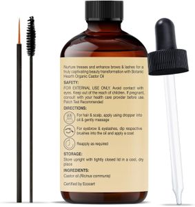 Botanic Hearth Castor Oil, 2oz – Cold Pressed, Organic, Hexane Free, Vegan