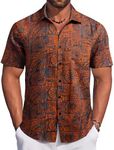 COOFANDY Men's Tropical Shirt Beach Summer Casual Button Down Aloha Floral Shirt Red