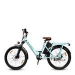 Motovolt KIVO Easy Electric Bicycle with Integrated Back Carrier Range up to 45 Kms Range in Pedal Assist Mode (Aqua)