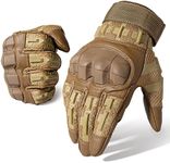 WTACTFUL Touch Screen Motorcycle Tactical Gloves for Men Airsoft Paintball Gear MTB Bike Cycling Cross-Country Motorbike ATV Hunting Hiking Riding Driving Work Outdoor Full Finger Gloves M Brown