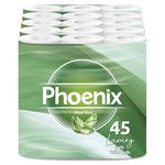 45 Phoenix Soft Aloe Vera Fragranced Luxury Toilet Rolls Bulk Buy – Quilted White 3 Ply Toilet Paper - Pack of 45 Toilet Tissue (9 x 5 Packs) 150 Sheets per roll (6,750 Sheets)