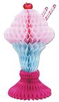 Beistle 55273 1-Pack Tissue Ice Cream Sundae Party Table Centerpieces, 14-Inch