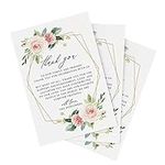 Bliss Collections Thank You Cards for Table Place Settings for Weddings, Receptions, Parties, Events and Celebrations, Compliments Your Party Theme, Table Centerpiece, Decorations, 4 x 6, Geo Floral