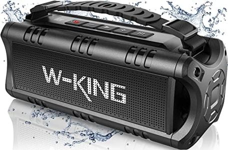 Bluetooth Speaker, W-KING 60W Peak 30W RMS Portable Wireless Speakers, Waterproof Speakers with Punchy Bass, 24 Hours Playtime, NFC, TF Card, USB Playback - Loud Speaker for Home, Party, Outdoor