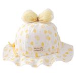 SNOWIE SOFT® Baby Cap for Girls Cute Bow Print Summer Cap for Baby Girl Adjustable Bow Drawstring Outdoor Infant Girls Gift for 3-18 Months Yellow