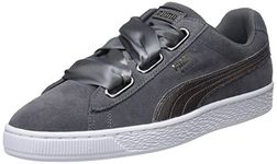 PUMA Women's Suede Heart Lunalux Low-Top Sneakers, Smoked Pearl, 6 UK