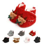 Aisprts Baby Booties Baby Girls Soft Bottom Non-slip Winter Booties Cozy Fleece Lining Thermal Newborn Infant First Walking Shoes Unisex Baby Shoes, T7 Red, 6-12 Months