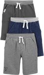 Simple Joys by Carter's Babies, Toddlers, and Boys' Knit Shorts, Pack of 3, Navy Heather/Charcoal Heather/Grey, 5