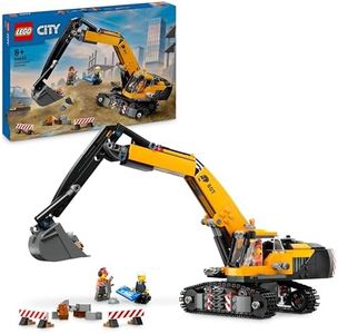 LEGO City La Pelleteuse de Chantier Jaune, Jouet pour Enfants Garçons et Filles dès 8 Ans, Idée de Cadeau, Minifigurines de Conducteur, Ouvrier et Architecte 60420