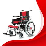 EVOX Electric Wheelchair automatic WC101, Electric & Manual, Weight Bearing Capacity -100kg | Long Life Lead Battery(28Ah), 20-25km per charge, For Elderly and Specially-abled, 1 year warranty, 6 Months Warranty on Battery, Best After Sale Service