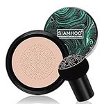 SIAMHOO CC Cream Foundation with Mushroom Head Air Cushion Full Coverage for Flawless Makeup, Even Skin Tone 0.7 fl.oz - Natural