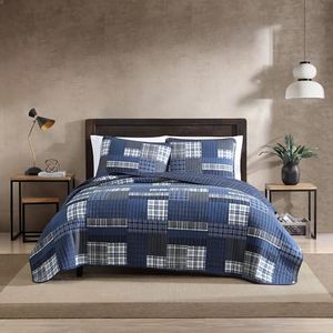 Eddie Bauer Eastmont 3-Piece Cotton Reversible Quilt Set, Full/Queen