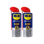 WD-40 Specialist Silicone Spray Lubricant Twin Pack - 2 x 400ml Cans - Versatile All-Weather Protection for Extended Tool Life, Repels Moisture, Dust, and Grime - Smart Straw Applicator Included