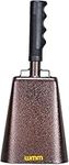 12 Inch Steel Cowbell with Handle Cheering Bell for Sports Events Large Solid Bells and Chimes Percussion Musical Instruments Call Bell Alarm (Copper) 1 Pack